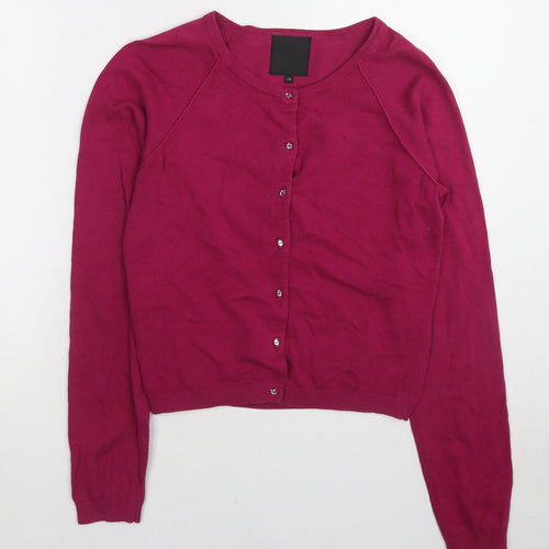 InWear Womens Purple Round Neck Cotton Cardigan Jumper Size XS