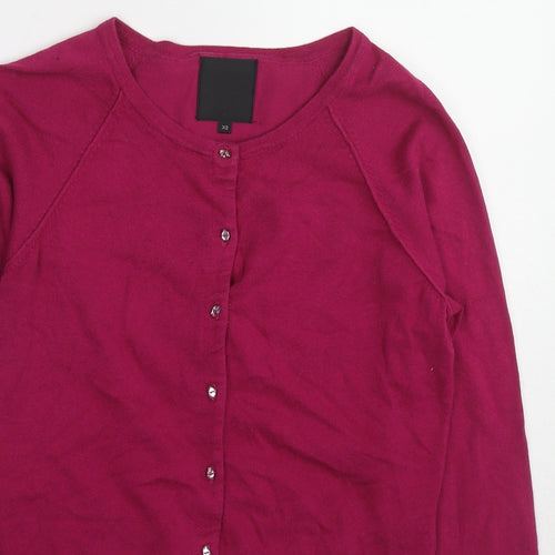 InWear Womens Purple Round Neck Cotton Cardigan Jumper Size XS