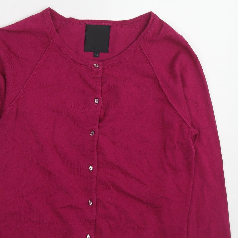 InWear Womens Purple Round Neck Cotton Cardigan Jumper Size XS