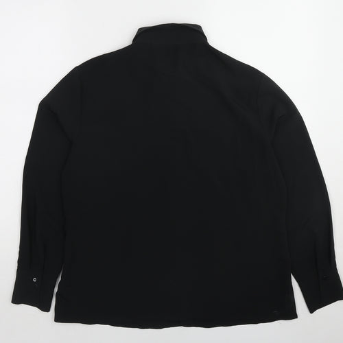 NEXT Womens Black Polyester Basic Button-Up Size 16 Collared