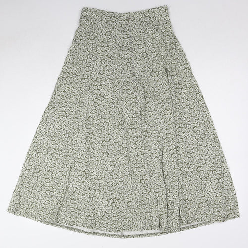 Berkertex Womens Green Floral Viscose Mini Skirt Size 12