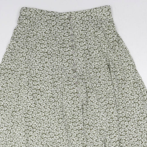 Berkertex Womens Green Floral Viscose Mini Skirt Size 12