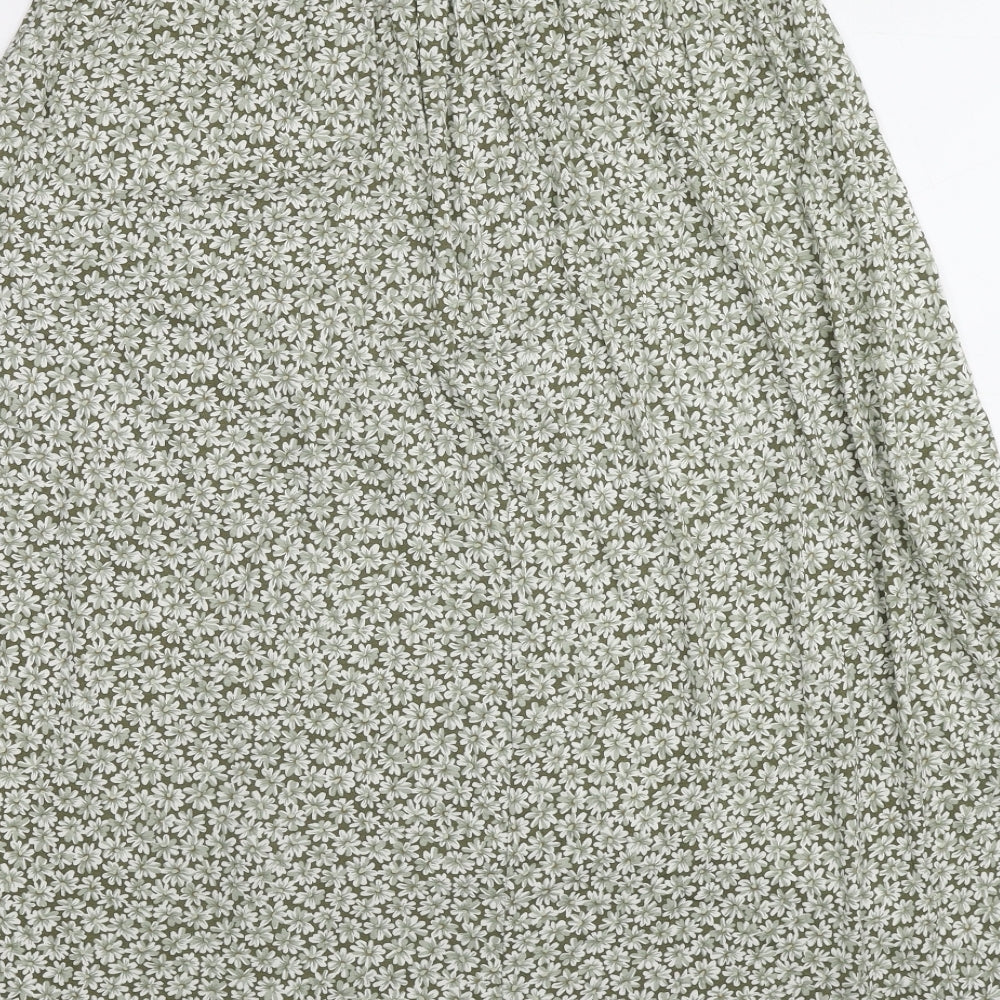Berkertex Womens Green Floral Viscose Mini Skirt Size 12