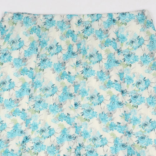 Bonmarché Womens Blue Floral Polyester Swing Skirt Size 16