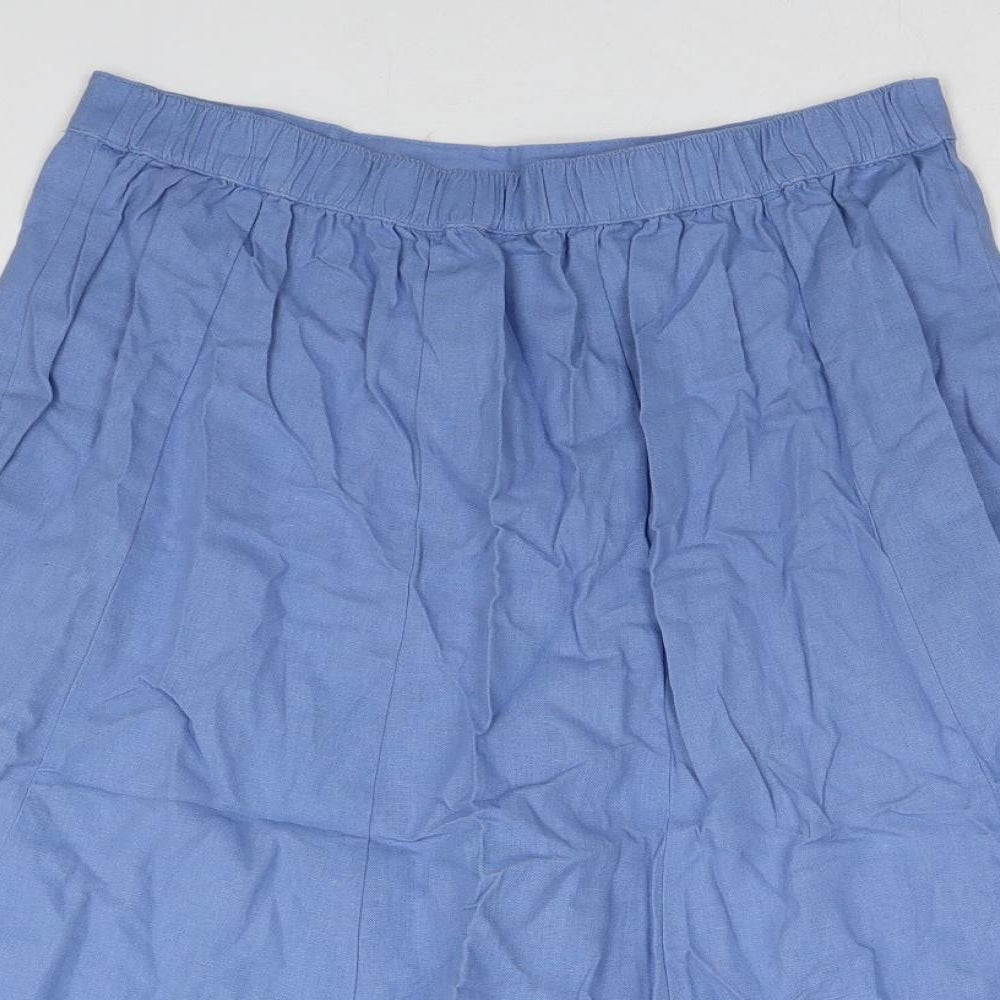 Damart Womens Blue Linen Swing Skirt Size 16