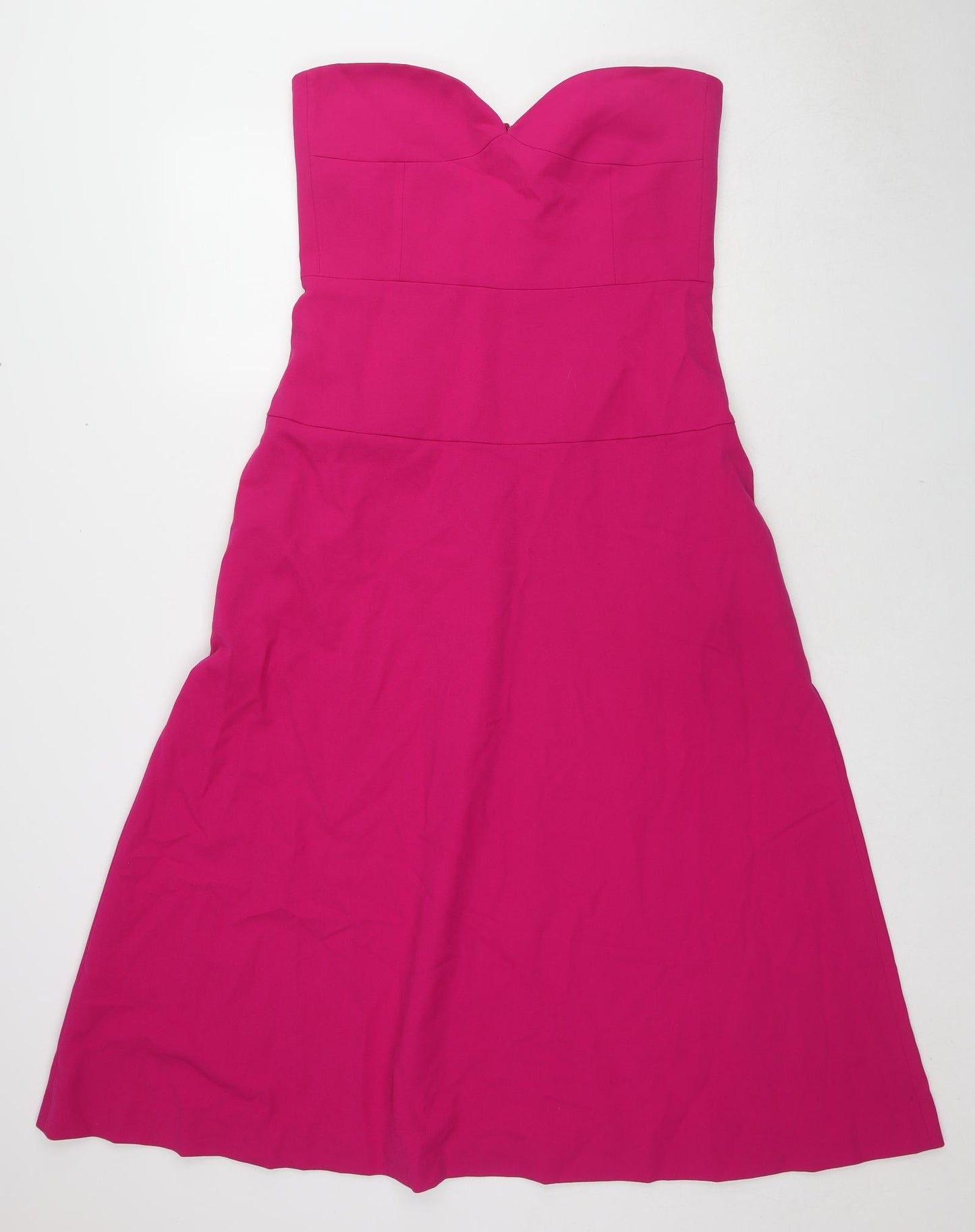 Zara Womens Pink Polyester A-Line Size L Sweetheart Zip - Strapless