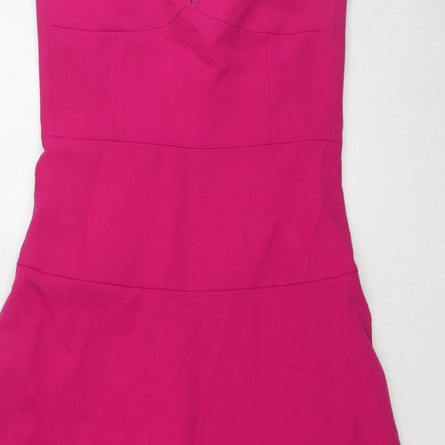 Zara Womens Pink Polyester A-Line Size L Sweetheart Zip - Strapless