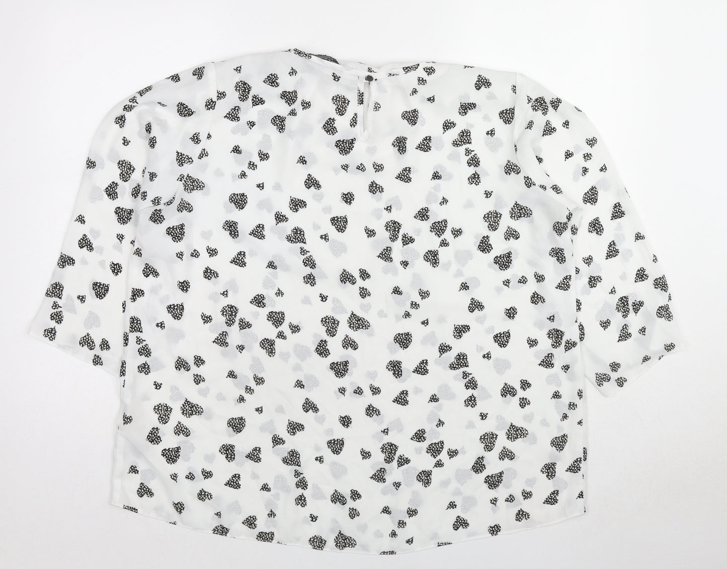 Dorothy Perkins Womens Multicoloured Geometric Polyester Basic Blouse Size 18 Round Neck - Heart Pattern