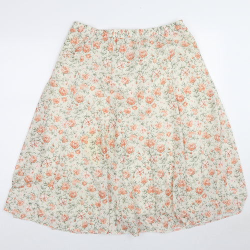 Riddella Womens Multicoloured Floral Polyester Swing Skirt Size 16