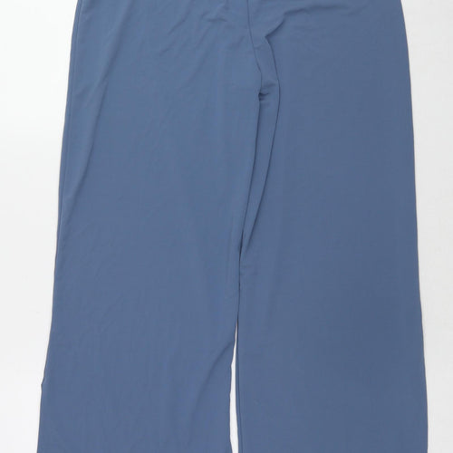 Zara Womens Blue Polyester Trousers Size M L28 in Regular