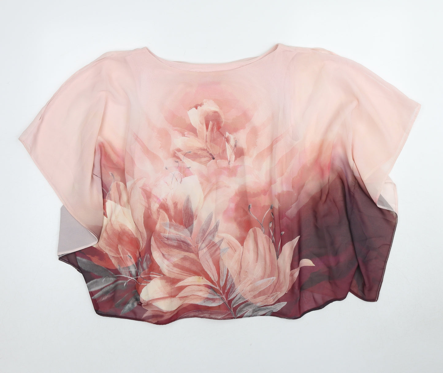 NEXT Womens Multicoloured Floral Polyester Basic Blouse Size 12 Boat Neck