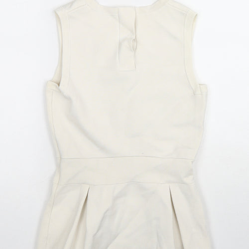 Bimba & Lola Womens Ivory Viscose Basic Tank Size XS Round Neck - Peplum