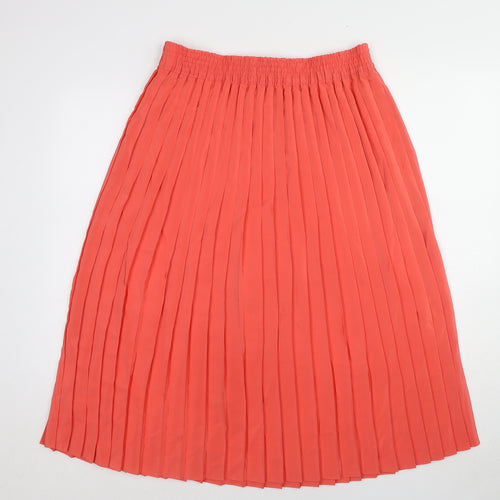 Studio Dee Womens Pink Polyester Pleated Skirt Size 14