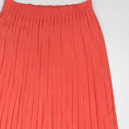 Studio Dee Womens Pink Polyester Pleated Skirt Size 14