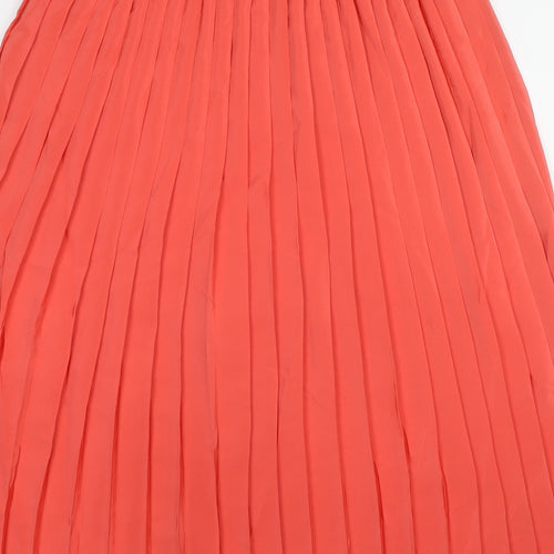 Studio Dee Womens Pink Polyester Pleated Skirt Size 14