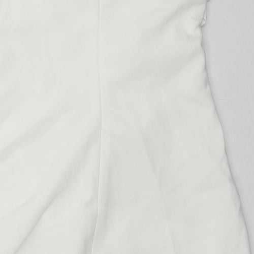 Zara Womens White Polyester Mini Size S Off the Shoulder Zip