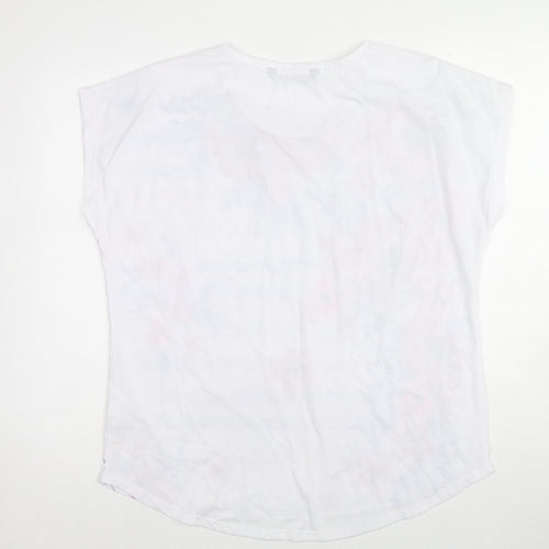 Dorothy Perkins Womens Multicoloured Floral Polyester Basic T-Shirt Size 16 Round Neck
