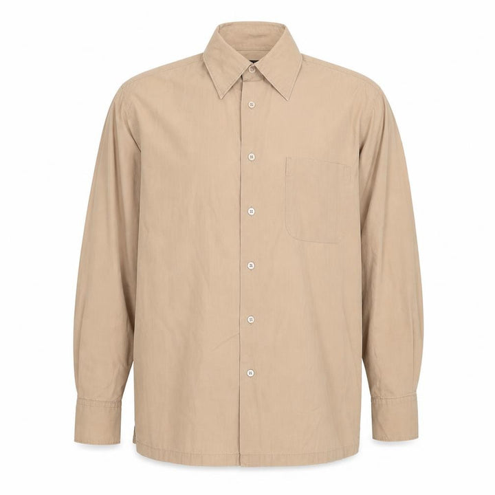 Esprit Mens Beige Polyester Button-Up Size M Collared Button