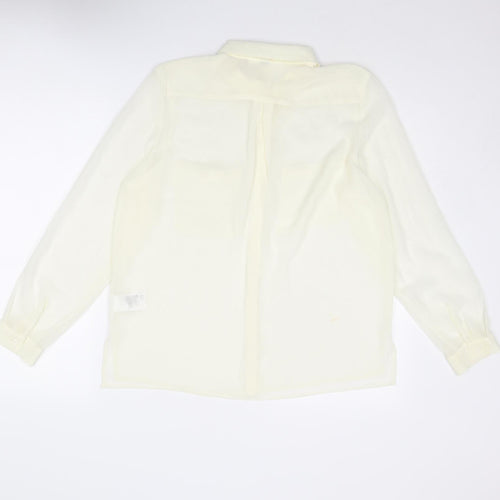 Divided by H&M Womens Ivory Polyester Basic Button-Up Size 8 Collared