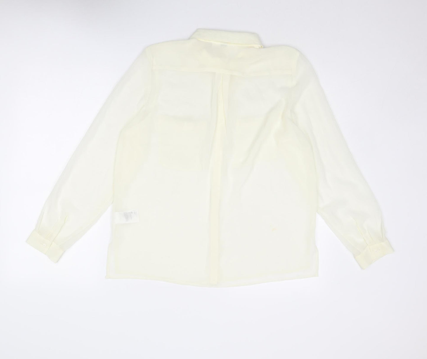 Divided by H&M Womens Ivory Polyester Basic Button-Up Size 8 Collared