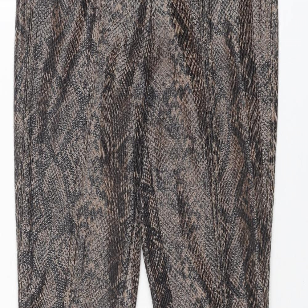 BLANKNYC Womens Brown Animal Print Polyester Carrot Leggings Size 26 in L27 in - Snake Skin Print Leather Look