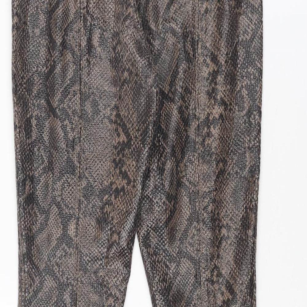 BLANKNYC Womens Brown Animal Print Polyester Carrot Leggings Size 26 in L27 in - Snake Skin Print Leather Look