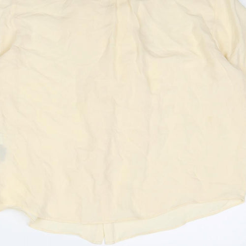 Ralph Lauren Womens Ivory Silk Basic Button-Up Size 8 Round Neck