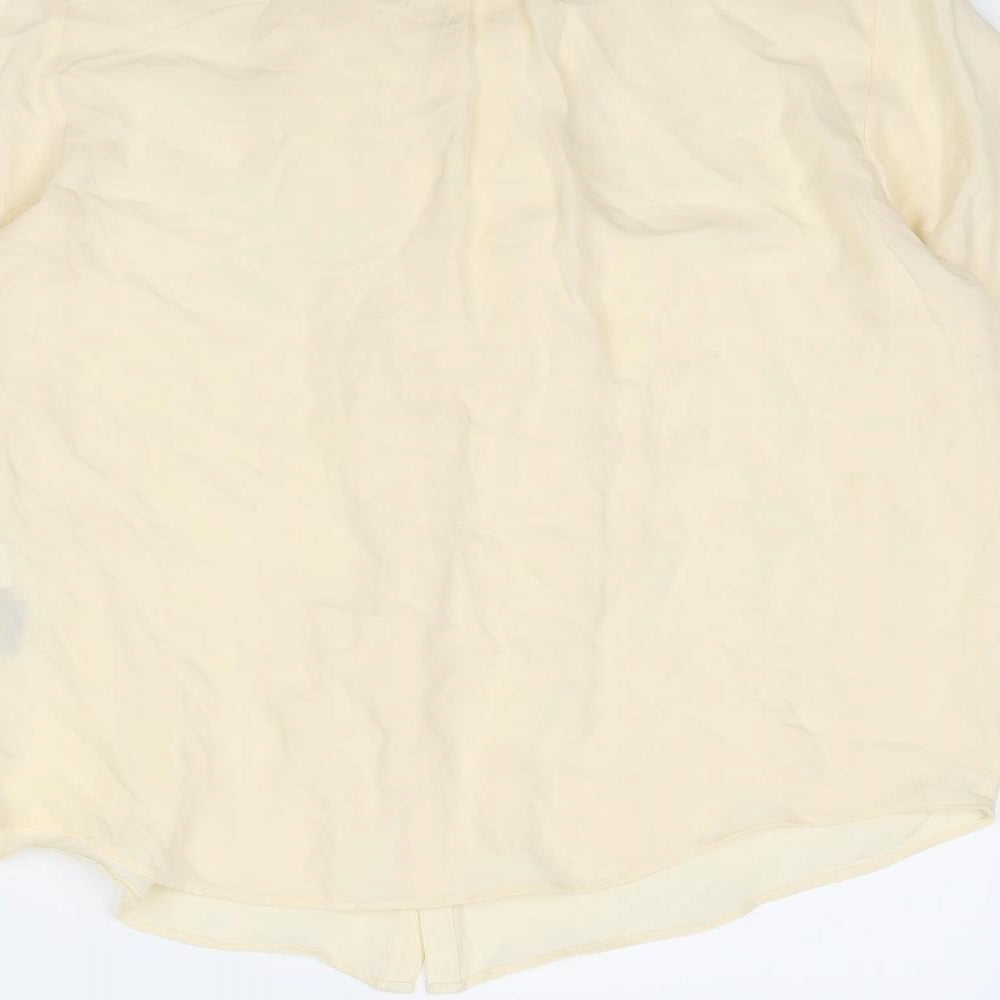 Ralph Lauren Womens Ivory Silk Basic Button-Up Size 8 Round Neck