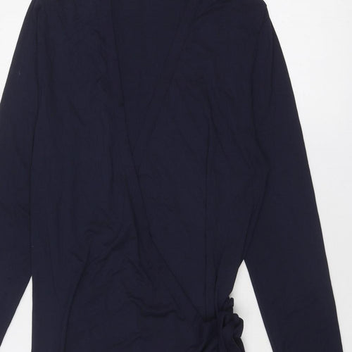 Boden Womens Blue Viscose Wrap Dress Size 14 V-Neck Tie