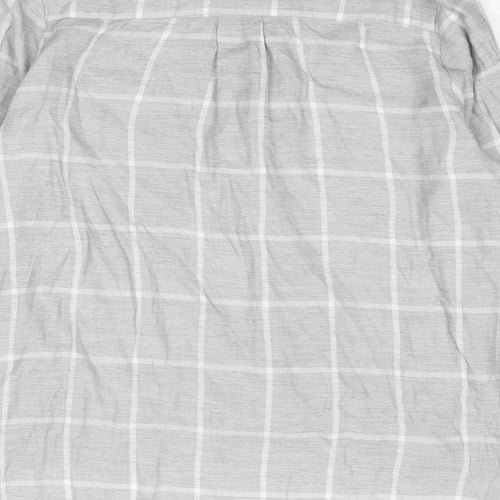 River Island Womens Grey Check Viscose Basic Blouse Size 8 V-Neck