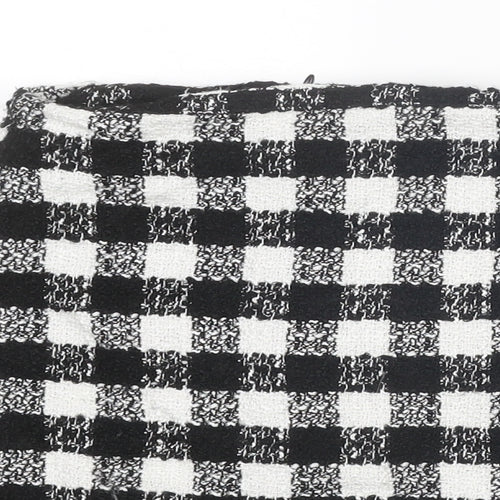 ASOS Womens Black Check Acrylic Mini Skirt Size 8 Zip