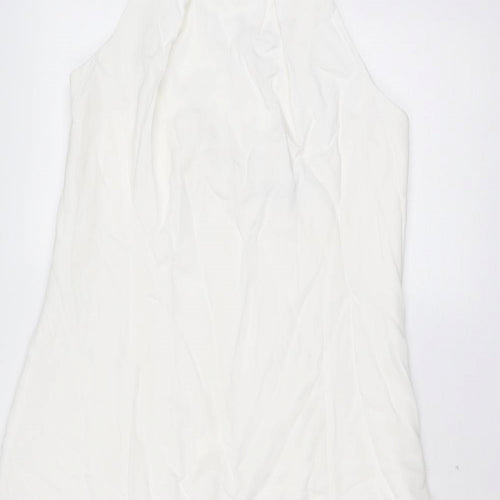 Karen Millen Womens White Viscose A-Line Size 16 Halter Zip
