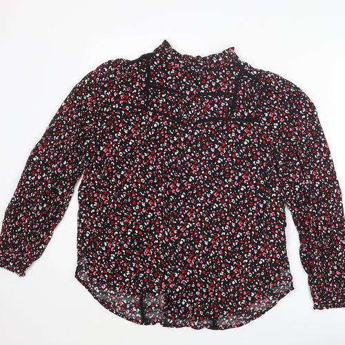 Marks and Spencer Womens Multicoloured Animal Print Viscose Basic Blouse Size 14 Round Neck - Leopard Print
