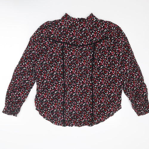 Marks and Spencer Womens Multicoloured Animal Print Viscose Basic Blouse Size 14 Round Neck - Leopard Print