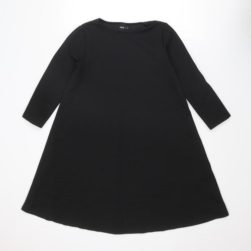 ASOS Womens Black Polyester Trapeze & Swing Size 10 Boat Neck Pullover