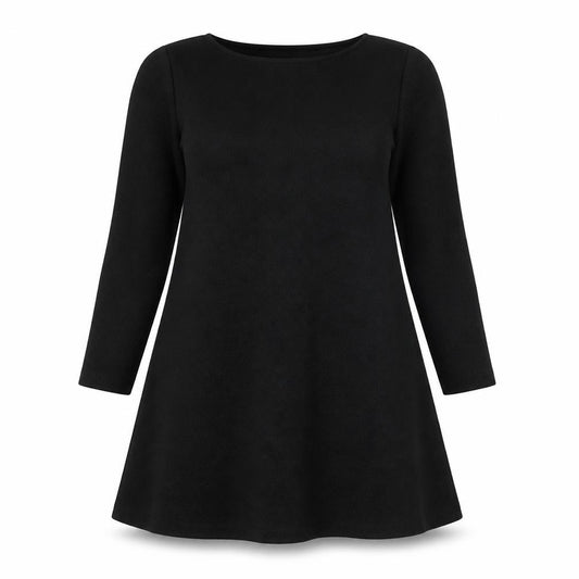 Front view of ASOS women’s black polyester trapeze & swing, size UK 10, boat neck pullover