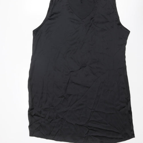 Madame Womens Black Polyester Shift Size XL V-Neck Pullover