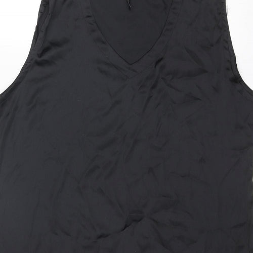 Madame Womens Black Polyester Shift Size XL V-Neck Pullover