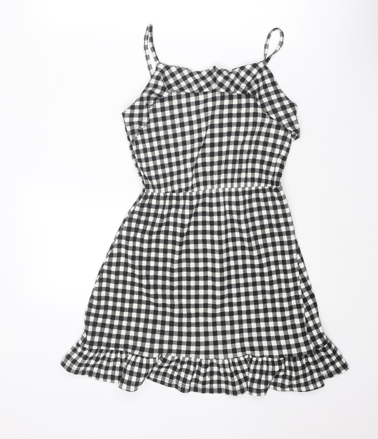 New Look Girls Black Geometric Polyester A-Line Size 12-13 Years Round Neck Pullover