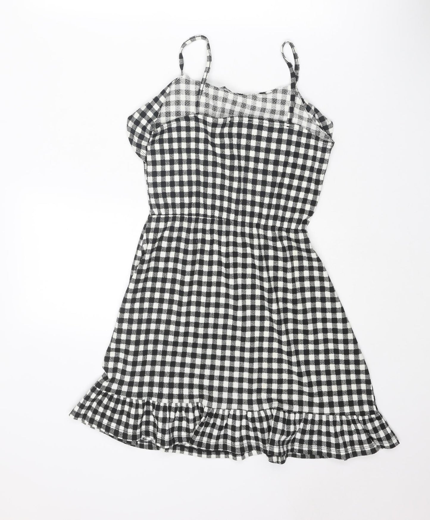 New Look Girls Black Geometric Polyester A-Line Size 12-13 Years Round Neck Pullover