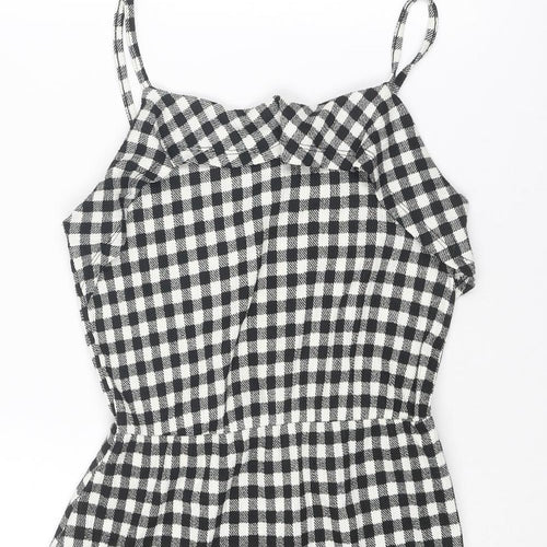 New Look Girls Black Geometric Polyester A-Line Size 12-13 Years Round Neck Pullover