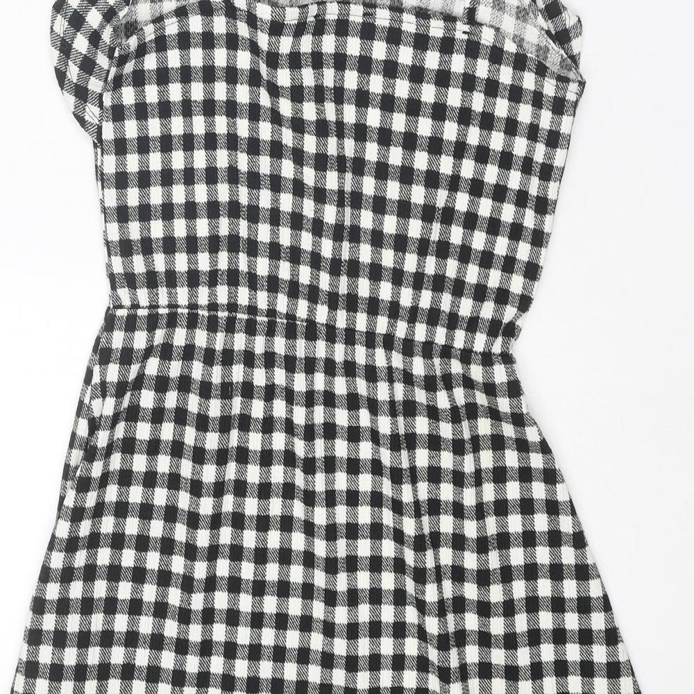 New Look Girls Black Geometric Polyester A-Line Size 12-13 Years Round Neck Pullover