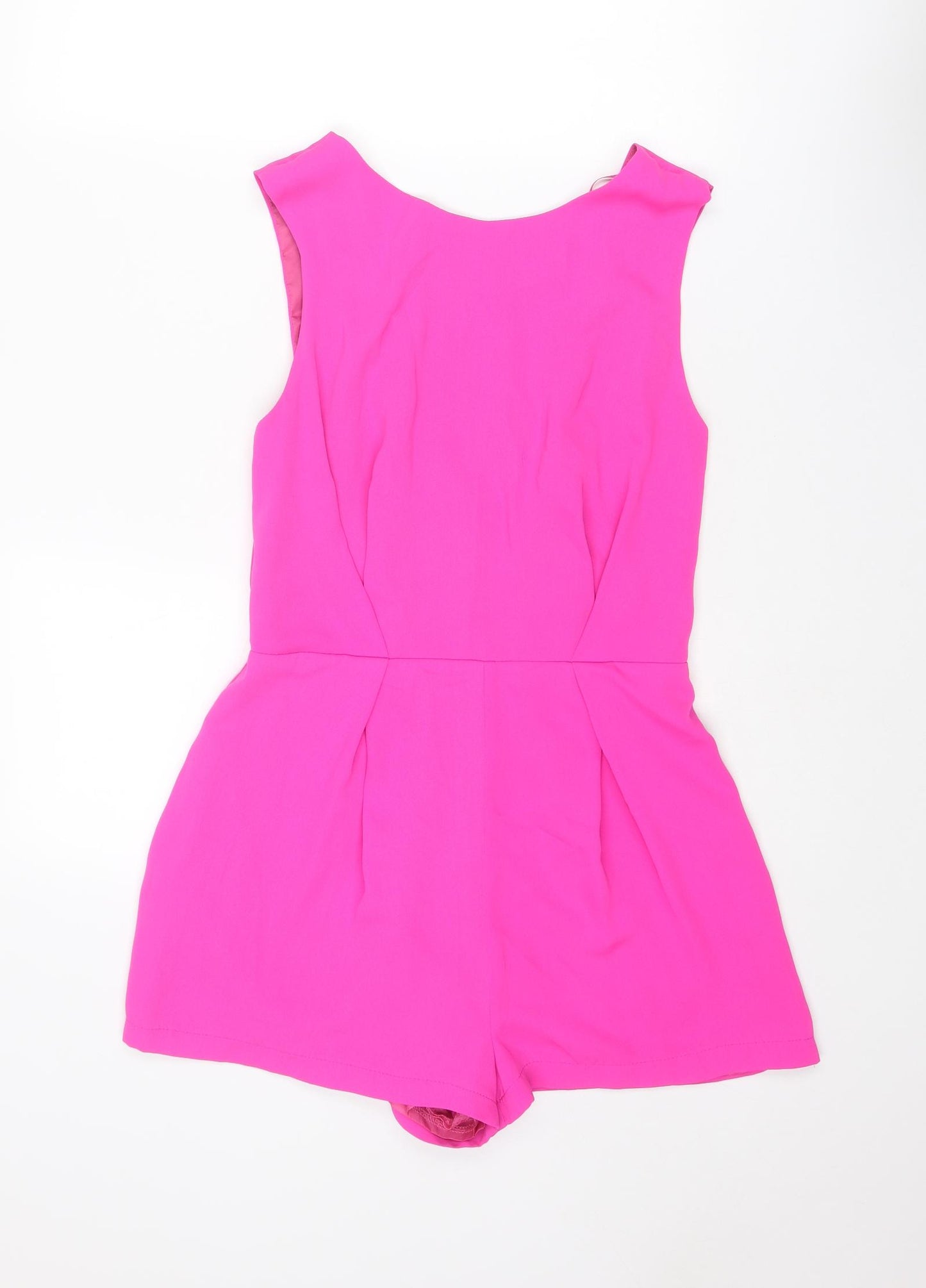 Topshop Womens Pink Polyester Playsuit One-Piece Size 10 L3 in Zip