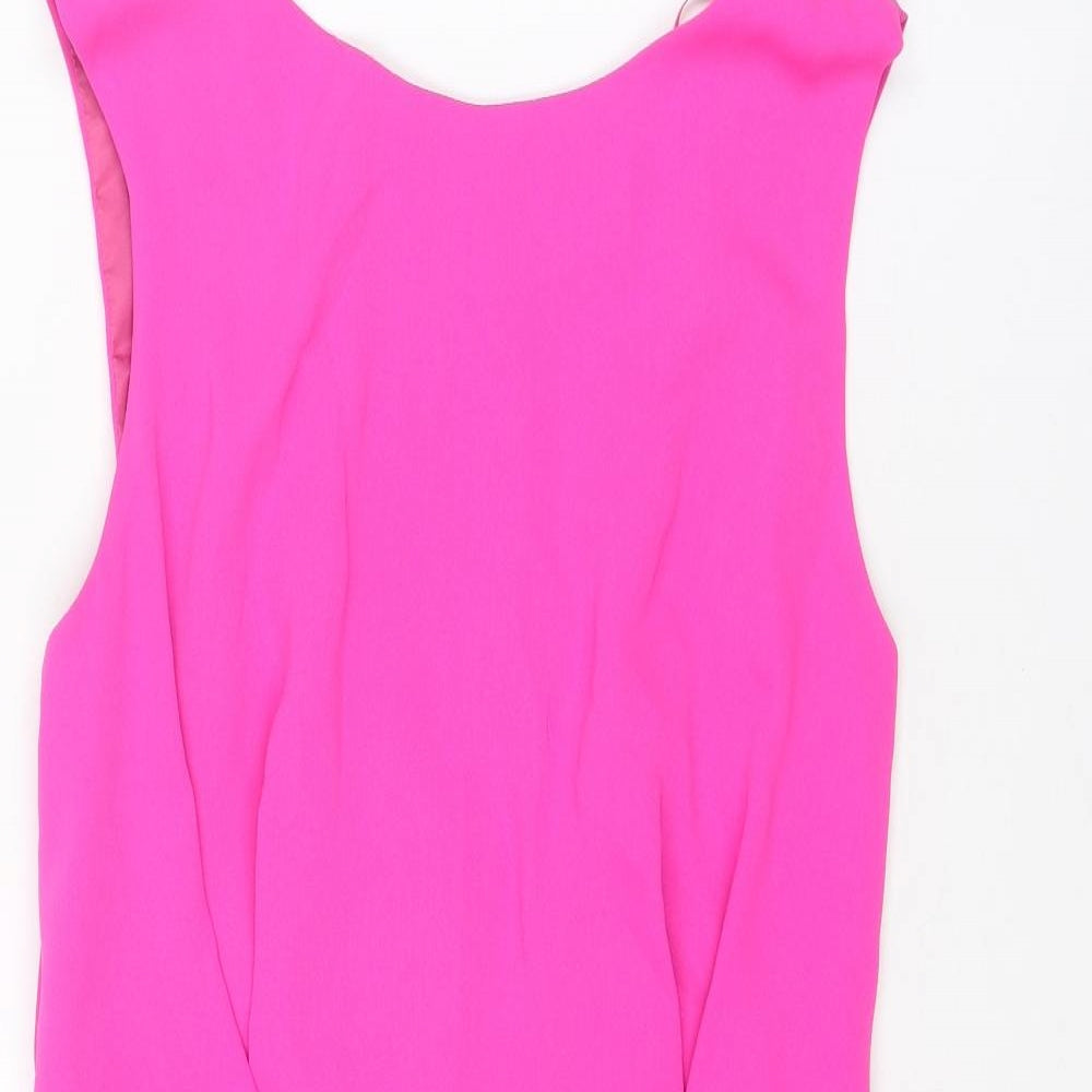 Topshop Womens Pink Polyester Playsuit One-Piece Size 10 L3 in Zip