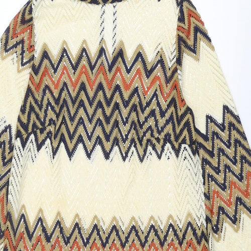 Simply Be Womens Multicoloured Geometric Polyester Shift Size 16 Round Neck Button