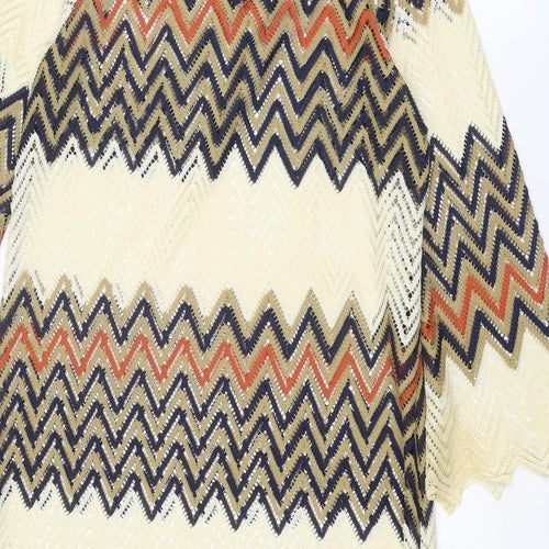 Simply Be Womens Multicoloured Geometric Polyester Shift Size 16 Round Neck Button