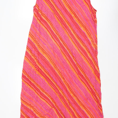 Sara Neal Womens Multicoloured Striped Viscose A-Line Size 18 Boat Neck Pullover
