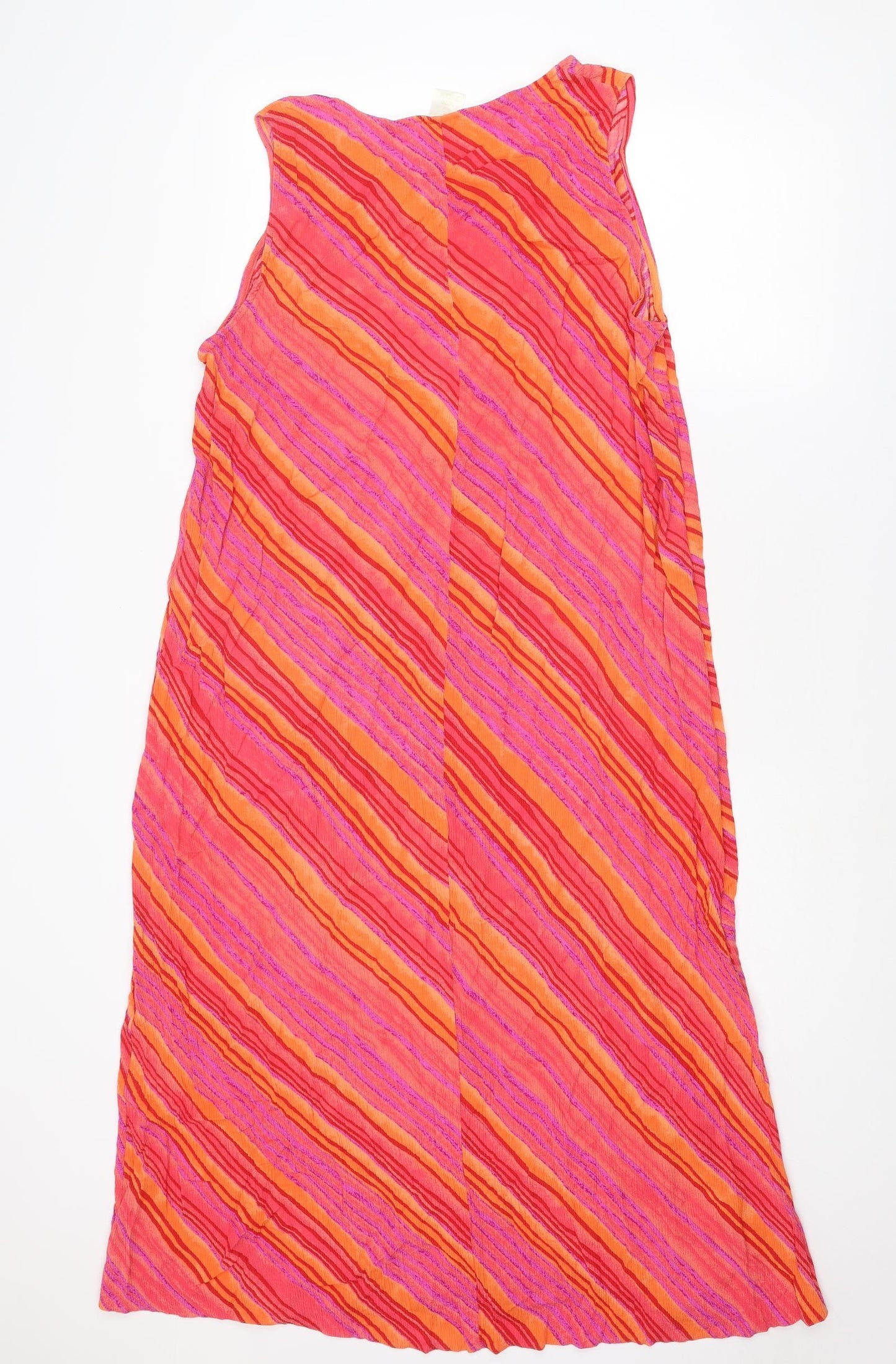 Sara Neal Womens Multicoloured Striped Viscose A-Line Size 18 Boat Neck Pullover