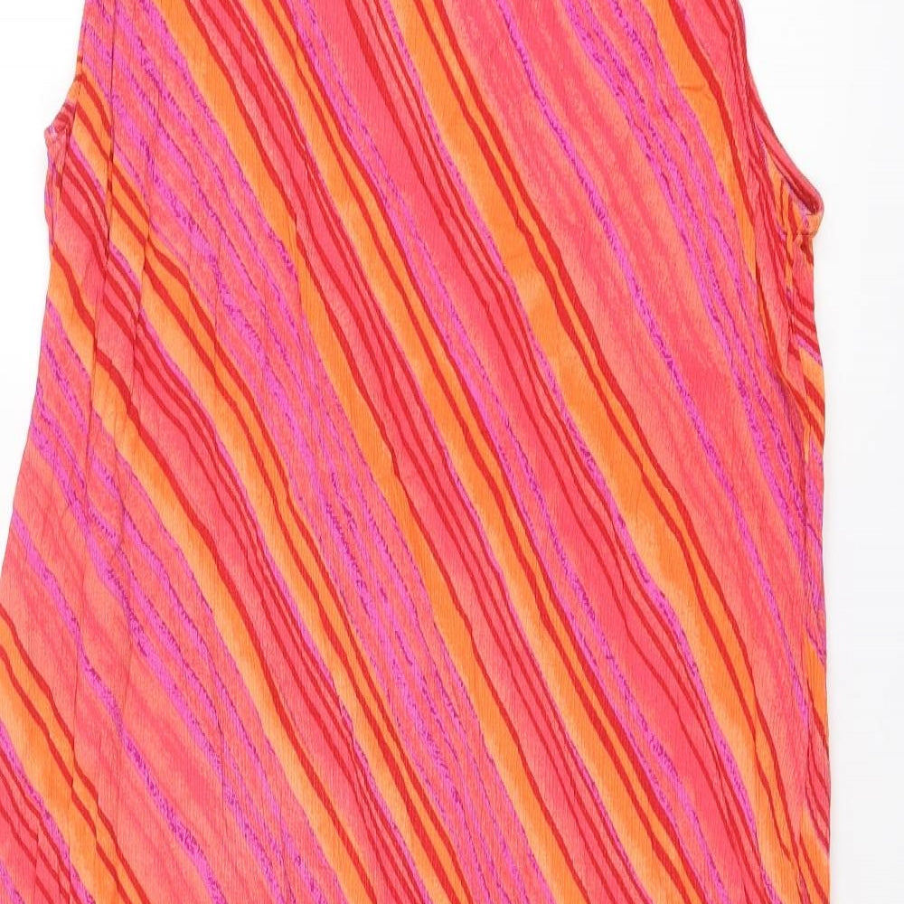 Sara Neal Womens Multicoloured Striped Viscose A-Line Size 18 Boat Neck Pullover