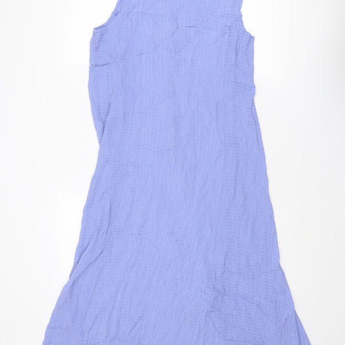 essence Womens Purple Geometric Viscose Tank Dress Size 24 Collared Button